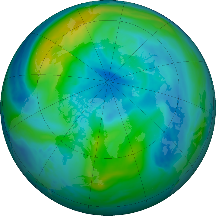 Arctic ozone map for 08 October 2021